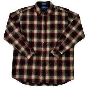 Vintage Pendleton Flannel Lodge Shirt Wool Plaid